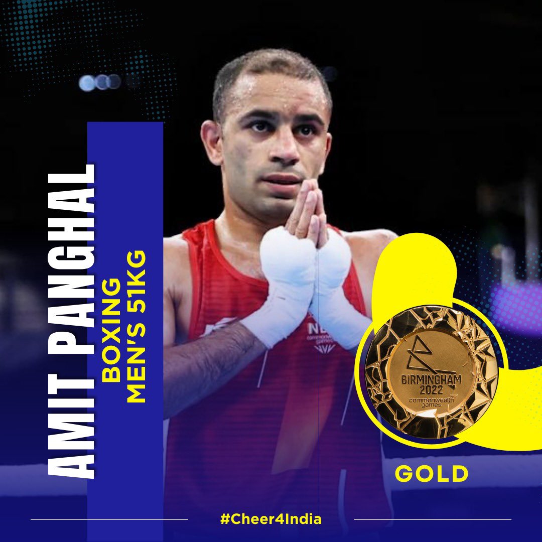 PM congratulates Amit Panghal for winning the Gold medal in 51 kg Men’s Boxing