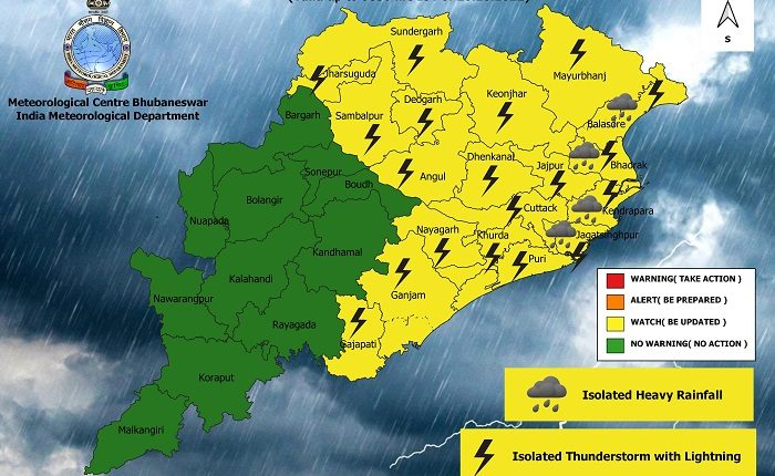 IMD issues heavy rainfall warning in Odisha 