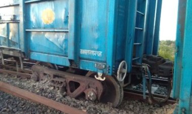 Goods train derail at Sukru station near Koraput