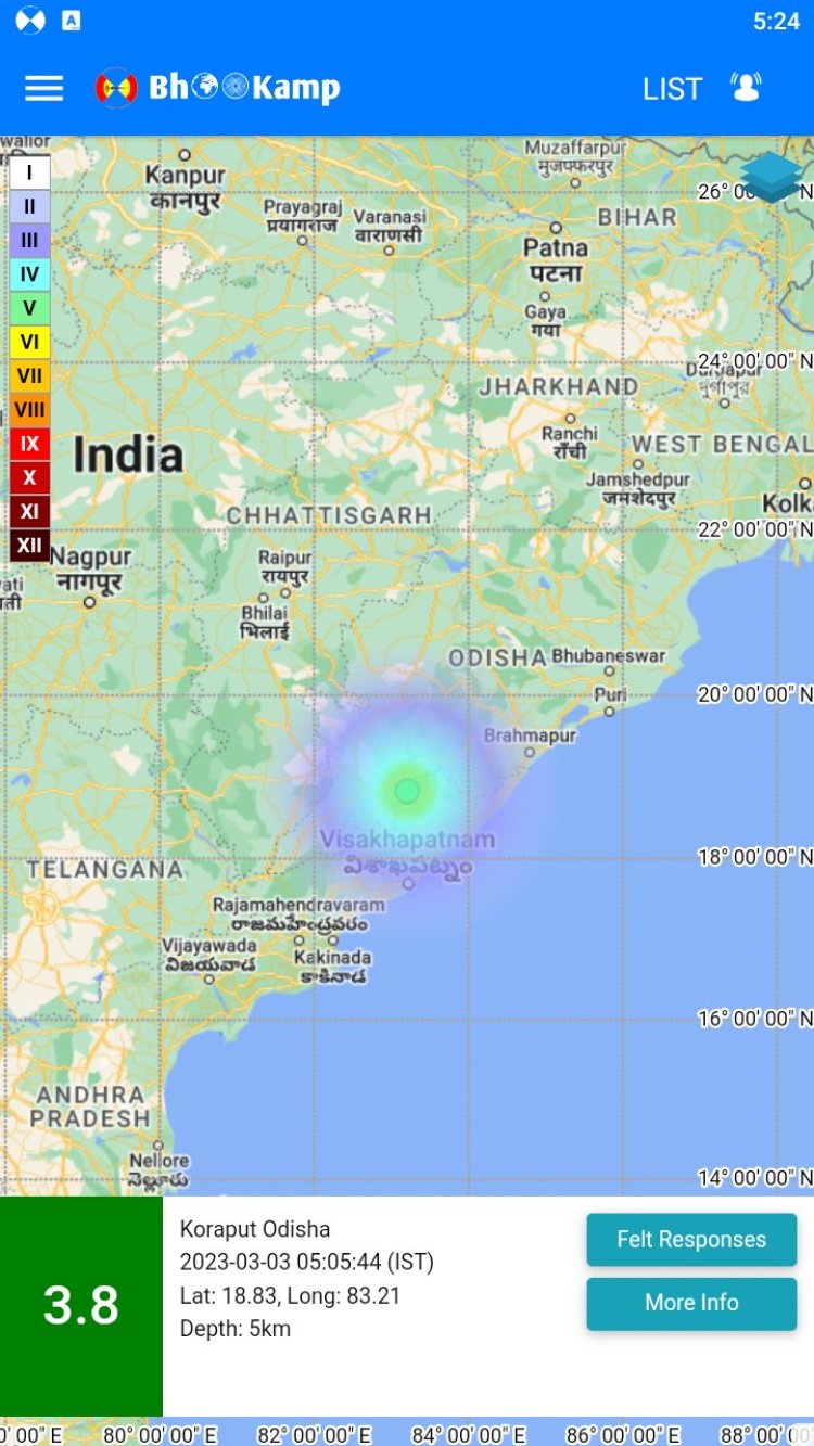 3.8-magnitude earthquake hits Odisha’s Koraput