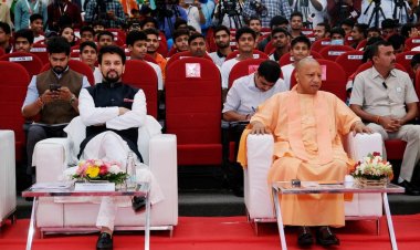 Anurag Thakur and Yogi Adityanath launch the Khelo India University Games in Lucknow today