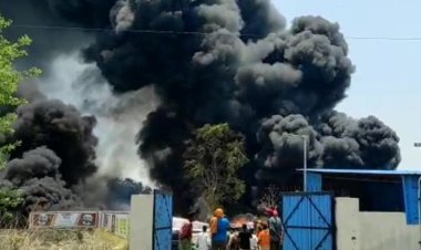 Major Fire Breaks Out At PVC Pipes Warehouse In Sambalpur