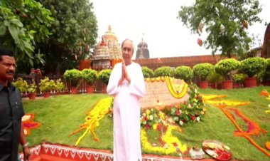 Odisha CM Naveen Patnaik Lays Stone Of Ekamra Project At Lingaraj Temple In Bhubaneswar