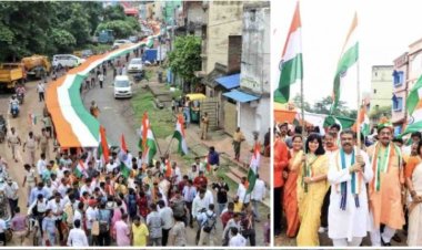 Union Minister Dharmendra Pradhan participates in 'Har Ghar Tiranga' campaign in Bhubaneswar