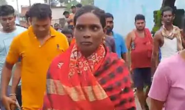 A woman in shackles swam across the Mahanadi river from Chhattisgarh to Odisha.