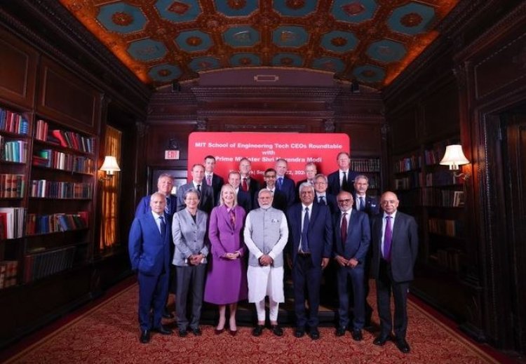 "Google to Nvidia: PM Modi's Roundtable Meeting with 15 Tech CEOs at MIT."